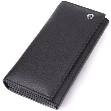 Жіночий вертикальний гаманець із натуральної шкіри ST Leather 23084 Чорний 23086 фото