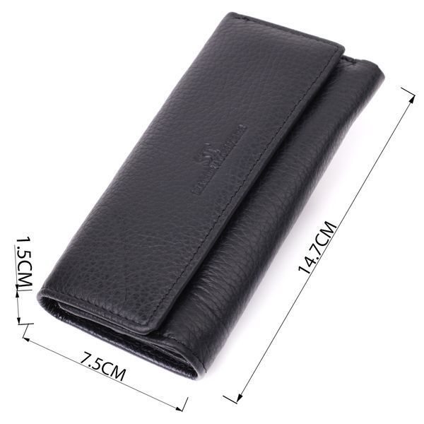 Велика ключниця з функцією гаманця з натуральної шкіри ST Leather 22492 Чорний 22492 фото