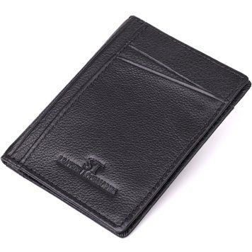 Чоловічий гаманець для карток із натуральної шкіри ST Leather 23091 Чорний 23091 фото