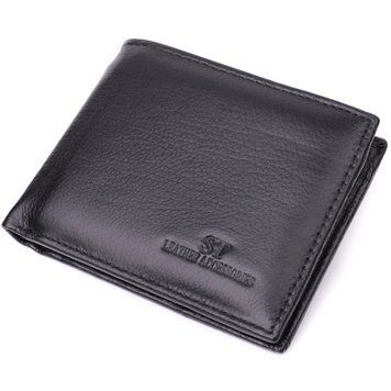 Чоловічий гаманець-затиск з натуральної шкіри ST Leather 22460 Чорний 22460 фото